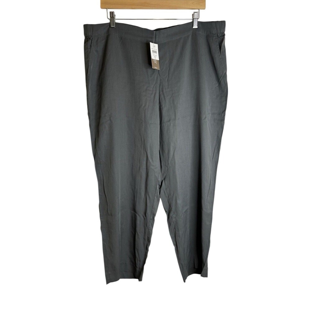 J. Jill Pull On Ankle Pants Tencel Lyocell Size XLP Onyx Coastal Beach Travel